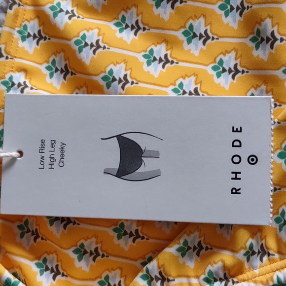 NWT Rhode For Target XXL Yellow Floral Low Rise High Leg Cheeky Bikini Bottom - Picture 4 of 13